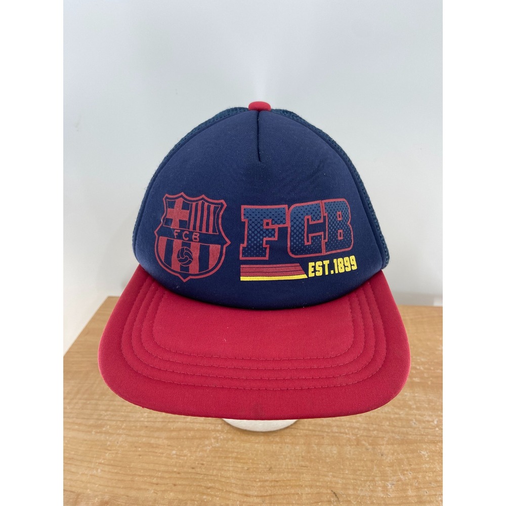 FC Barcelona FCB EST 1899 Snapback Trucker Hat Navy‎ Red Men's